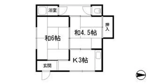 伊伝居土居アパート【N-1F号室】の間取り