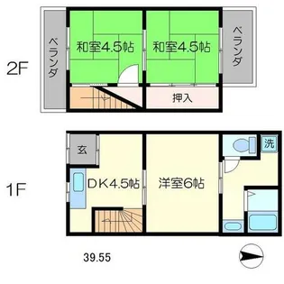 京都府京都市右京区嵯峨甲塚町【一戸建】の間取り