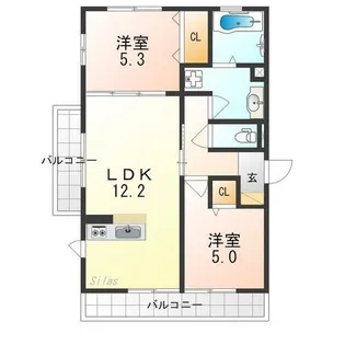ベル・クローバー嵯峨野【3階】の間取り