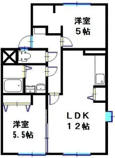ラメール高砂(借上)【201号室】の間取り