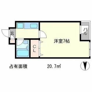 リバティ東大路【2階】の間取り