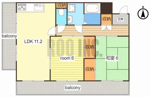 コーポ龍野【3-4号室】の間取り
