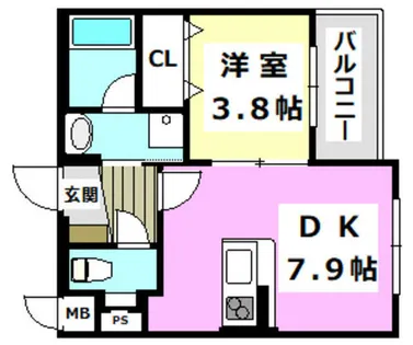 ラ・ボンボニエール【208号室】の間取り