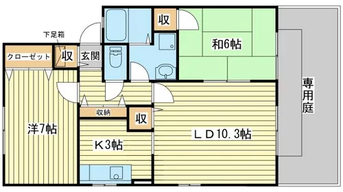 ウィンディーヒルズ【B203号室】の間取り