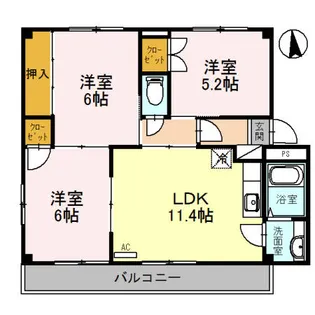 ラフォーレ龍野 Ⅰ棟【2階】の間取り