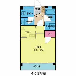 OS・SKYマンション鹿子【4階】の間取り