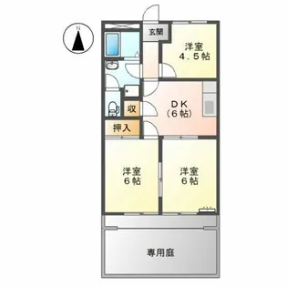 ハイコーポサードタウン【1階】の間取り