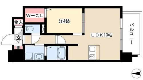 1LDKの間取り画像