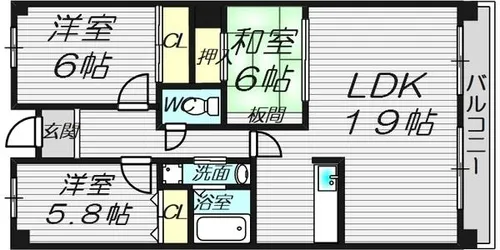 カーサローザ【1階】の間取り