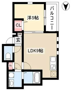 MOVE山王WEST【102号室】の間取り