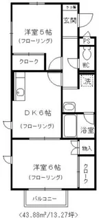 ソレアード・プラーサ【203号室】の間取り