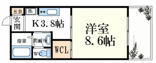 コーワキャッスル【1階】の間取り