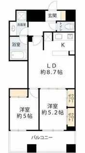 レジディア心斎橋ウエスト【11階】の間取り