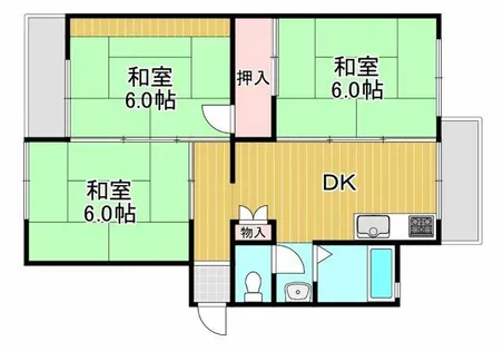 狭山遊園ハイツ6号棟【5階】の間取り