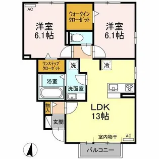 セントシャローム【1階】の間取り