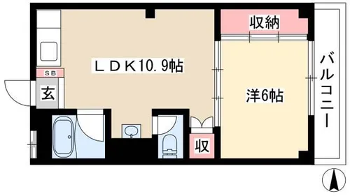 Court本陣【302号室】の間取り