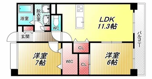 メルヴェイユー山本【10階】の間取り