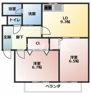 クレール参番館【2階】の間取り