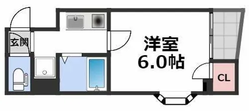 オーキッドコート玉造【6階】の間取り