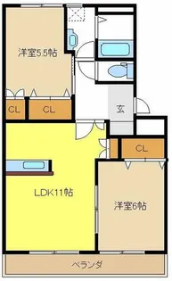クレストール瑞雲郷【3階】の間取り
