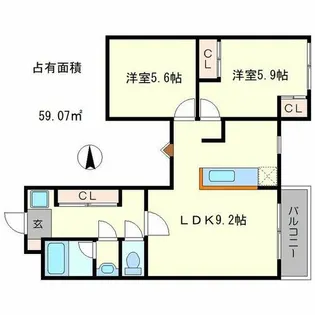 聖護院谷口マンション【2階】の間取り