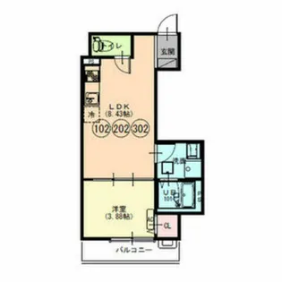 F+style大蓮東1号館【3階】の間取り