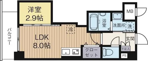 福岡県福岡市中央区赤坂1丁目【マンション】の間取り