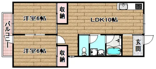 サウスマツバラフラット【2階】の間取り