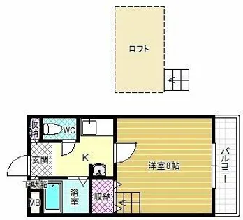 プロスパーハイツ古市【8階】の間取り