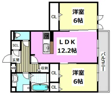 モナルダ東宮【3階】の間取り