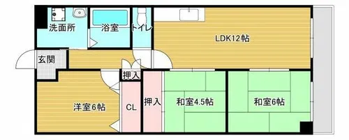 泉北星和台コーポラス【3階】の間取り