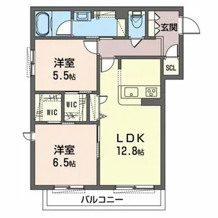 シャーメゾン ビスカリア【2階】の間取り