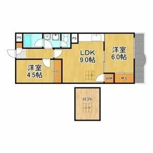 2LDKの間取り画像