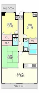 プランテーム吉田【3階】の間取り
