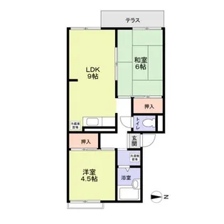 K・OJフラッツ【1階】の間取り