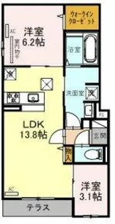 Clashist平野西East【1階】の間取り