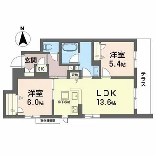 シャーメゾン シャルム本町【1階】の間取り