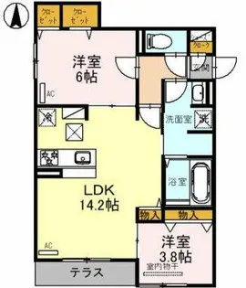 Clashist平野西West【1階】の間取り