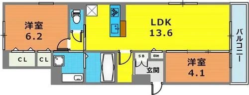 NTRエステート中山手通【201号室】の間取り
