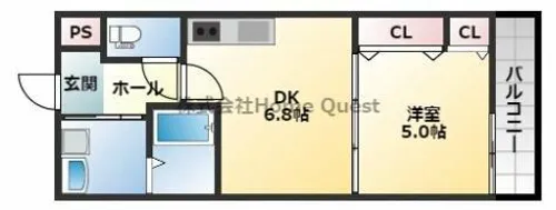 フジパレスフィオーレ八戸ノ里【3階】の間取り