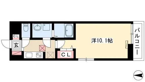 サージュ F【102号室】の間取り