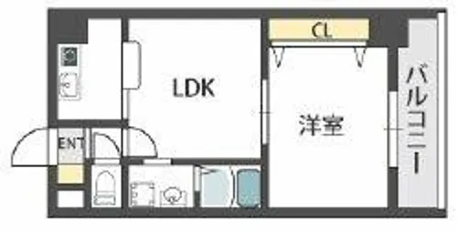 ドゥミルアン東大阪【6階】の間取り