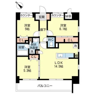 サンアトラスV【0801号室】の間取り