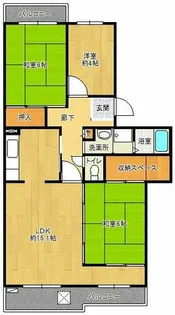 鹿の子台北ハイツ【14-205号室】の間取り