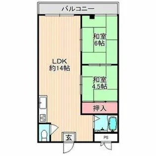 メゾン大和枚岡【-1階】の間取り