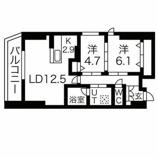 LINEAR STYLE (リニア・スタイル)【508号室】の間取り