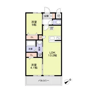 メゾンシュシュ大宮【4階】の間取り