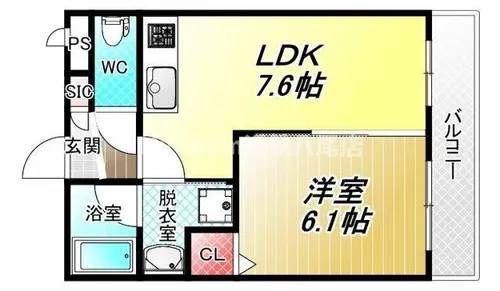 フウキパレス東山本【1階】の間取り