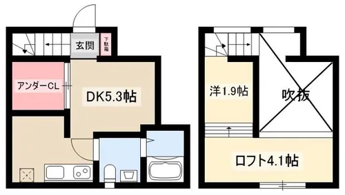 ACCOMMO岩塚【101号室】の間取り