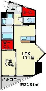 ウイングス重住【4階】の間取り